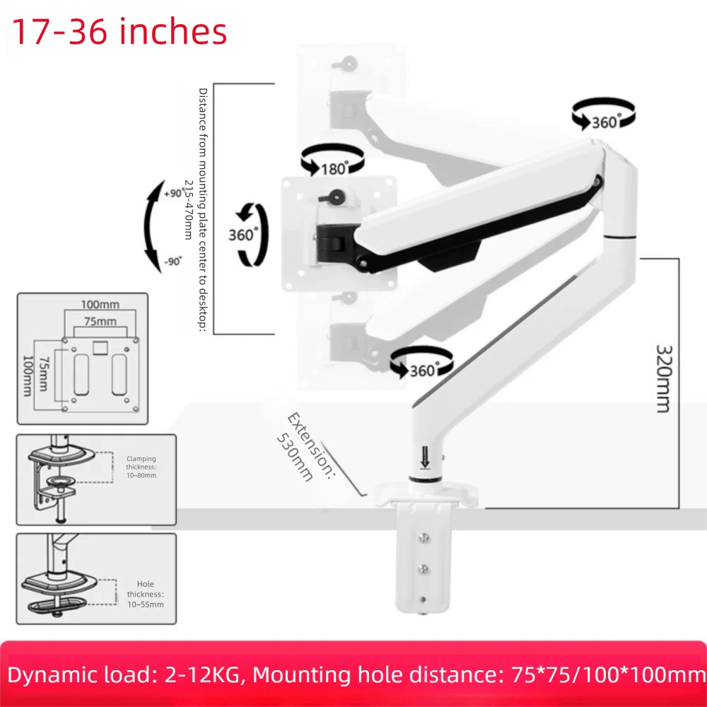 adjustable-gas-spring-monitor-arm-up-to-26lbs-with-grommet-base-monitor-mount-sturdy-durable-computer-monitors-stand-desktop