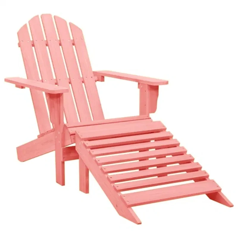 Pink Patio Chair and Solid Fir Chair Garden Villa Patio Beach Lounge Chair Durable Portable Foldable Outdoor Lounge Chair