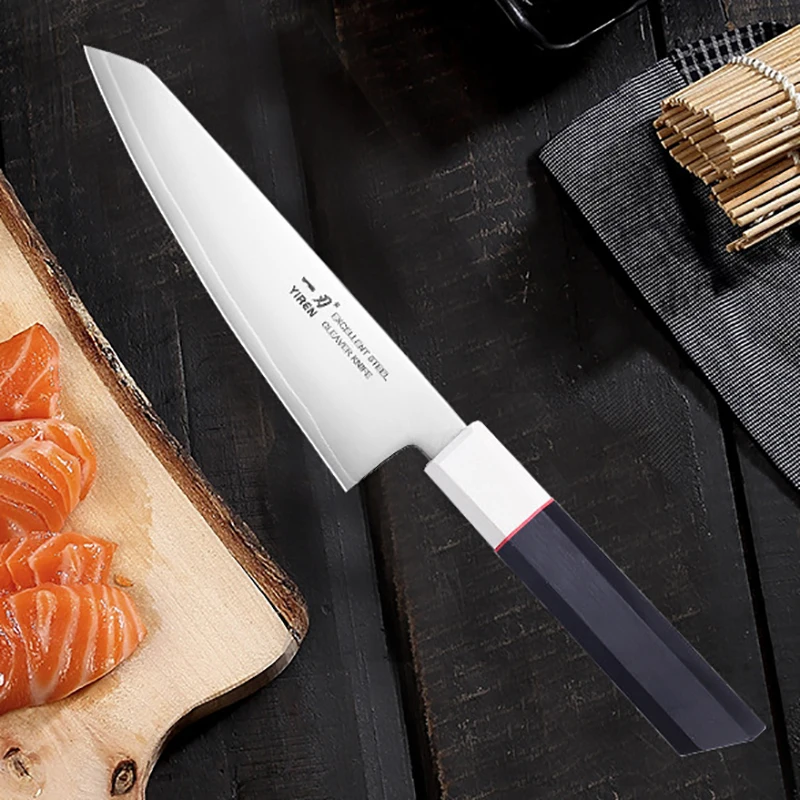 

Kiritsuke Knife 9Cr18MoV 3 Layers Clad Steel 16cm Blade Sharp Chefs Cleaver Slicing Kitchen Knives For Cutting Vegetables Meat