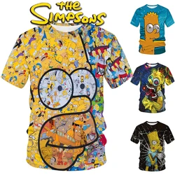 Disney The Simpsons Short-sleeved T-shirt Fashion Creative Men Outdoor Sports Short-sleeved Top Anime Neighborhood Women Clothes