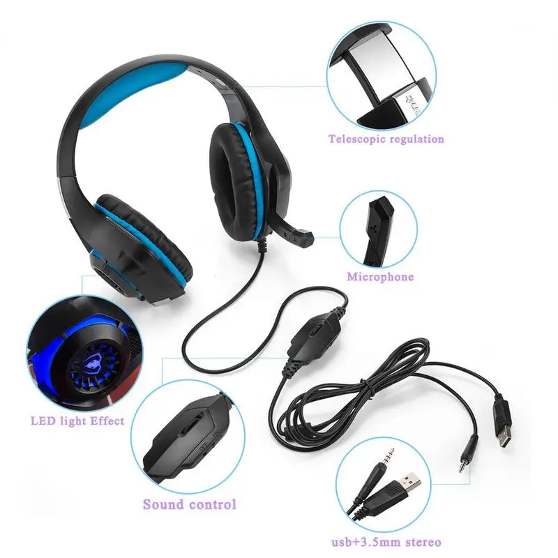 Imagem -02 - Headconjunto de Jogo com Microfone Fones de Ouvido 21 m sem Emaranhados Luzes Led para Podcasts Studio