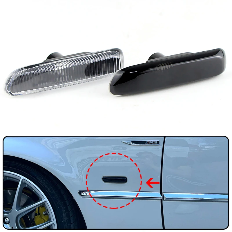 

2PC Only Shells Fender Side Marker Light Cover No Bulbs For BMW E46 3 Series 4DR Sedan 5DR Wagon 2DR Coupe Convertible EXCEPT M3