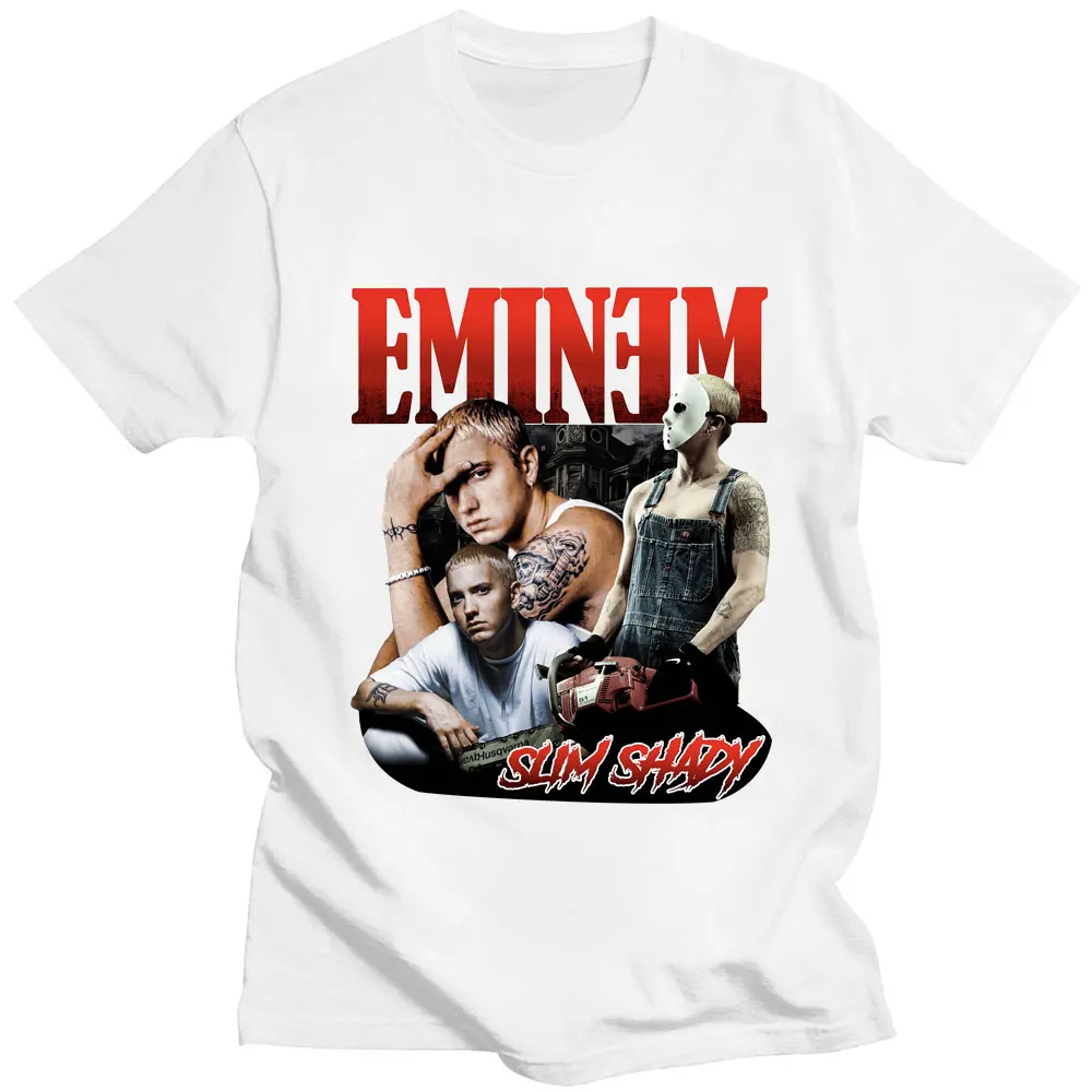 Eminem Slim Shady Hip Hop Harajuku T-shirt Summer Short Sleeve Men Women Cotton T Shirt Oversized Casual Fashion Street T-shirts