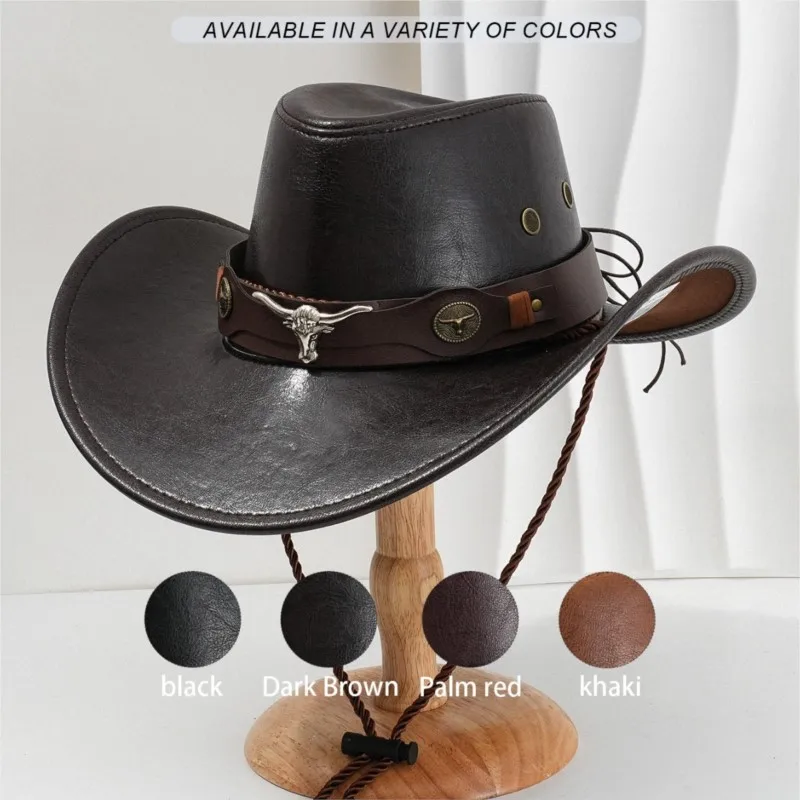 Leather hats men's and women's top outdoor cycling camping travel