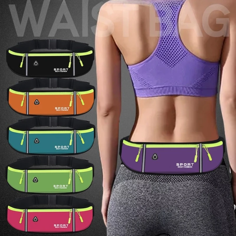 Riñonera Deportiva Impermeable para Hombre y Mujer, con Cuatro Bolsillos para Botellas de Agua, Ideal para Correr y Maratones