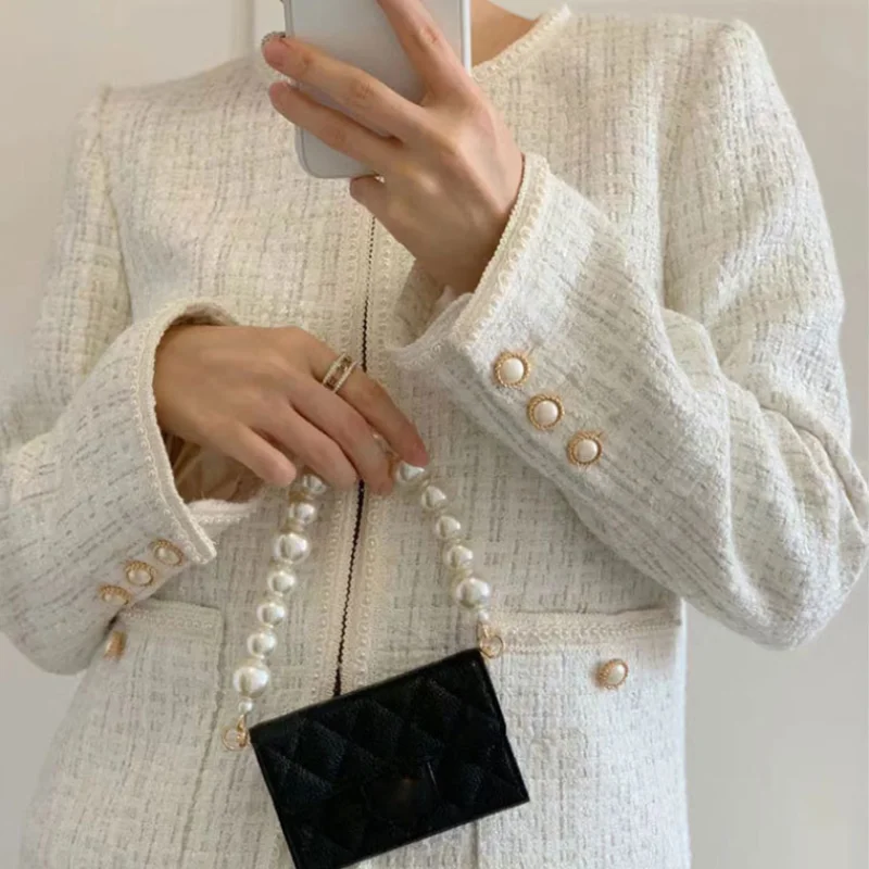 Charms Bag Accessories Purse DIY Handbag Extended chain Bag Strap for Cross-Body Hanging Chain Pearl Bag Chain