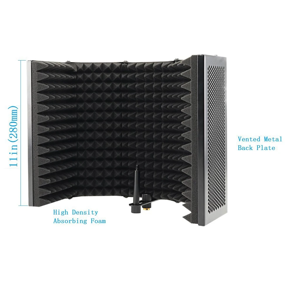 didyou 5 Panel Foldable Studio Microphone Isolation Shield Recording Sound Absorber Foam Panel view 5