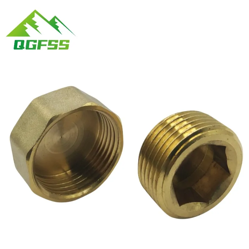 1pcs Brass Pipe Hex Head Brass End Cap Plug Fitting 1/8\