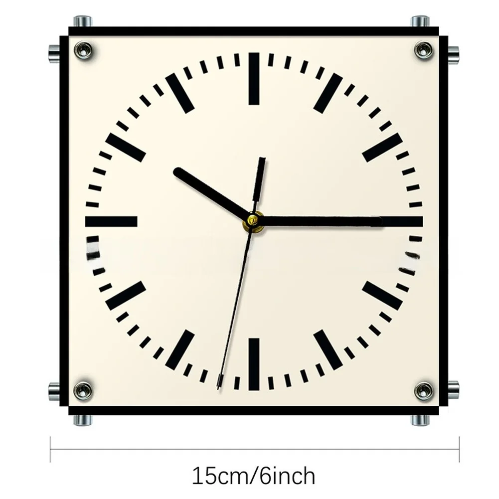 Sleek Matte Black For acrylic Clock with Three-Dimensional Rivet Accents Silent Movement for Home Office and Living Space Decor