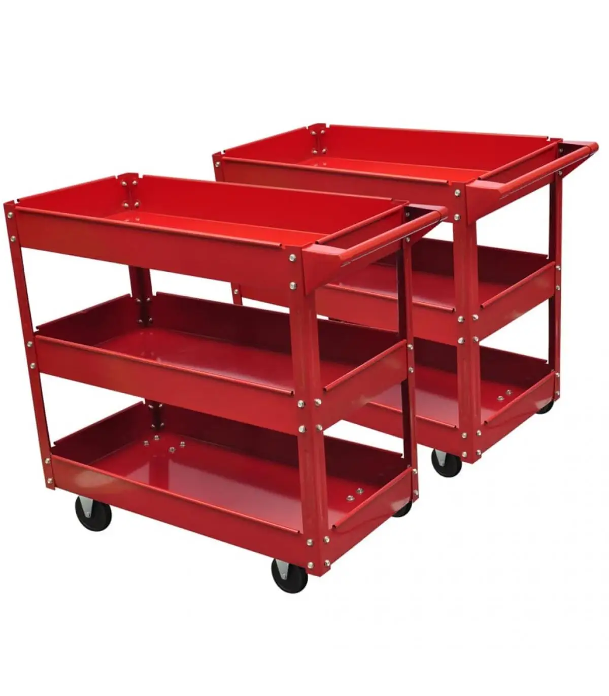 Cargo Trolley Workshop Tool 3 Shelves 2 Pieces