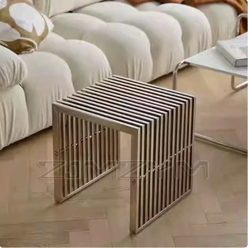 Bench Stainless Steel Low Stool Household Simple Living Room Shoe FurnitureShoe Change StoolShoe Change Stoolside Table