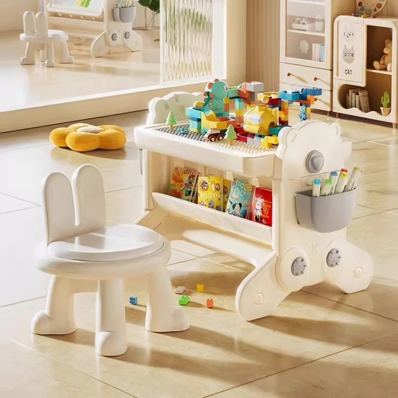 Children's Multi-functional Building Block Table Can Lift Large Particles Assembled Toy Table Folding Drawing Board
