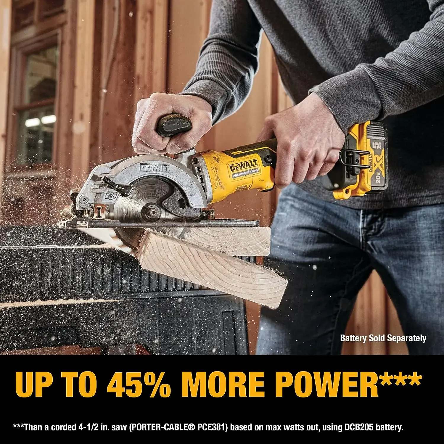 DEWALT DCS571 Kit Brushless Cordless Compact 115MM(4-1/2 in.) Circular Saw 18V Lithium Power Tools ATOMIC™ With Battery Charger