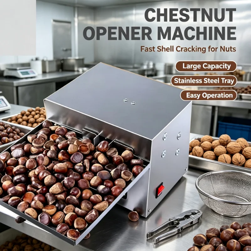 220V Fully Automatic Chestnut Shelling Machine Commercial High-Quality Chestnut Cutting Machine