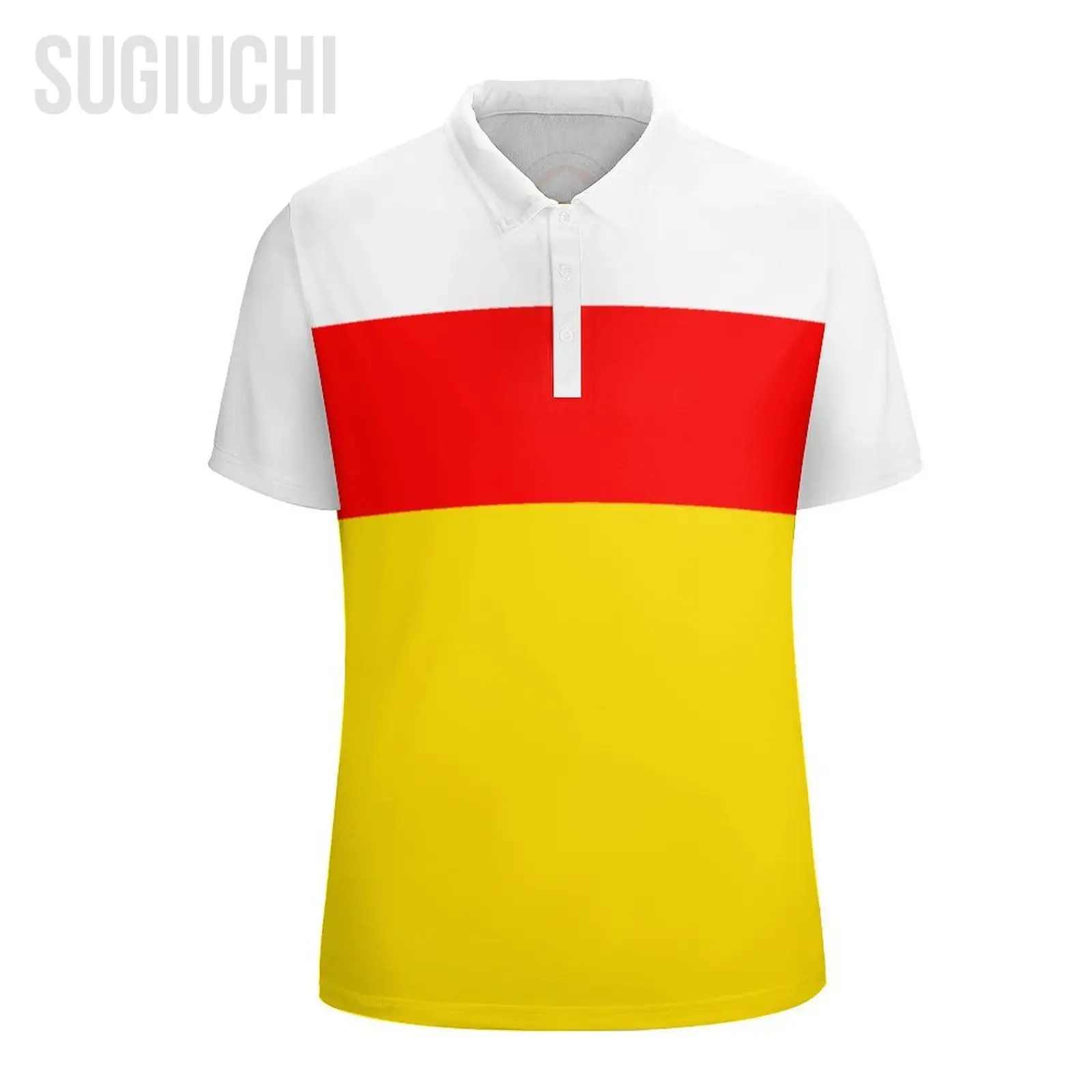 Unisex Polo Shirt South Ossetia Flag 3D Print Man Polo Fashion Clothing Tracksuits Short Sleeves