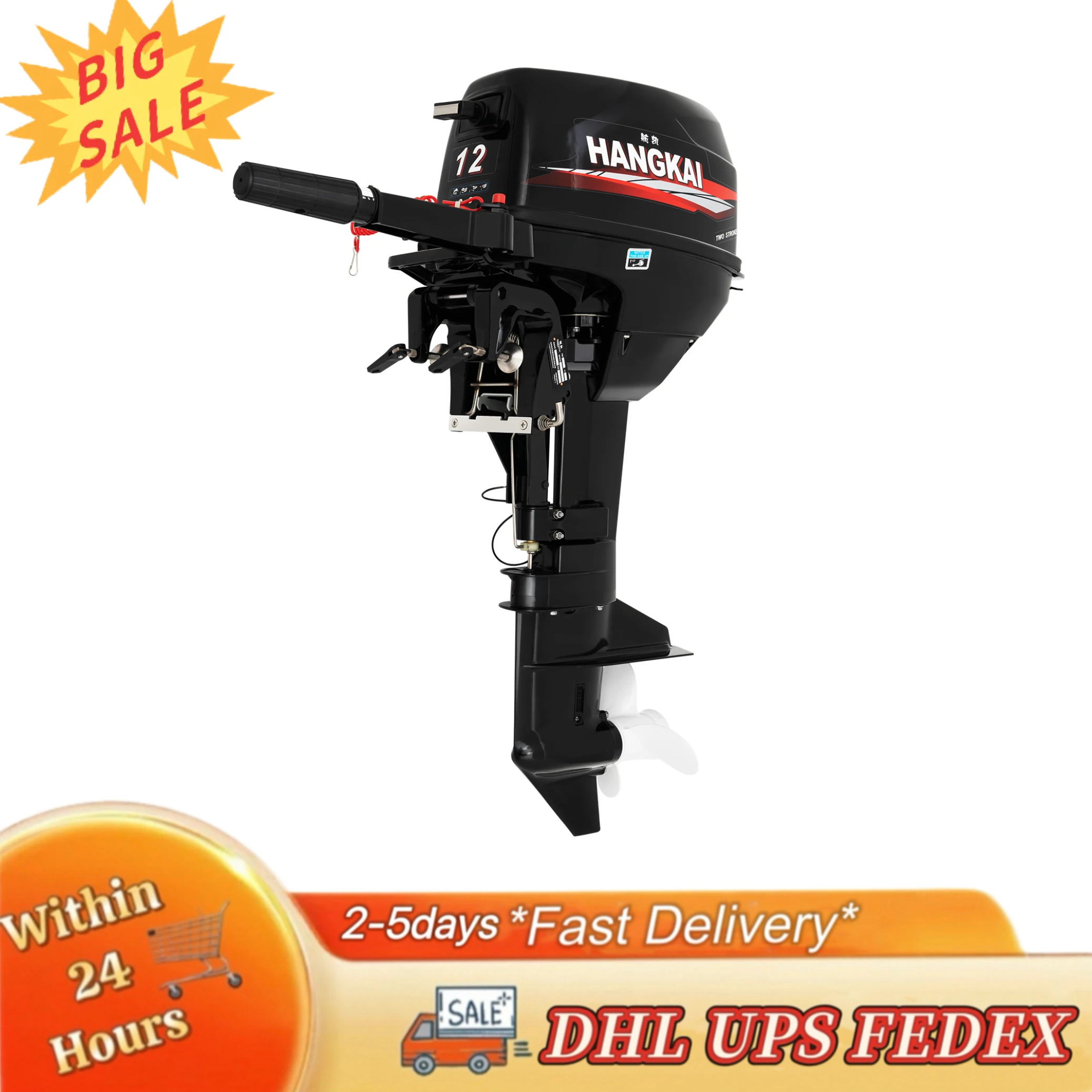 HANGKAI 2-السكتة الدماغية 12HP محرك خارجي قصير رمح المياه المبردة البنزين نموذج متعدد العتاد كروز منخفضة الضوضاء وانخفاض استهلاك الوقود