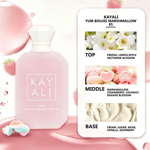 Kayali Yum Boujee Marshmallow |81 Eau de Parfum 30ml Sample, Sweet Gourmand Perfume with Freesia, Marshmallow, Strawberry & Raspberry