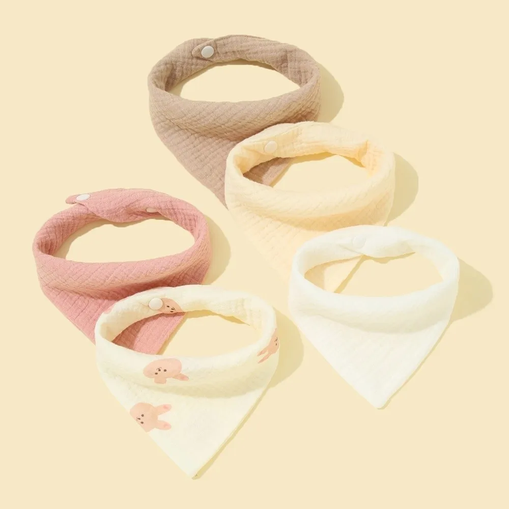 

Мягкие хлопковые слюнявчики для новорожденных, однотонные, с кнопками, высокая впитываемость, защита от слюней