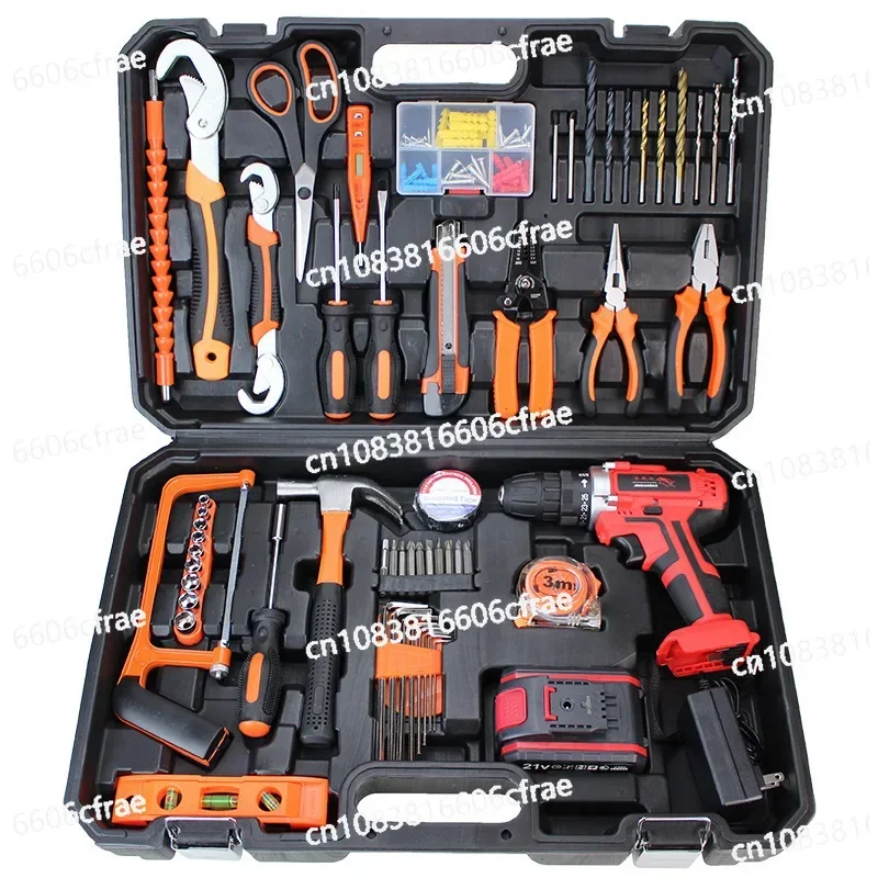 Lithium Battery Drill Toolbox, Hardware Tool Set Daquan, Charging Drill Household, Power Tool Set