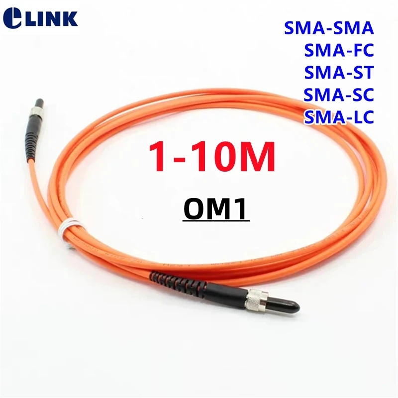 

5pcs OM1 SMA905-SMA905 SMA-FC SMA-ST-SC-LC fiber patch cord SX 3.0mm Multimode Simplex metal ferrule FTTHELINK free shipping