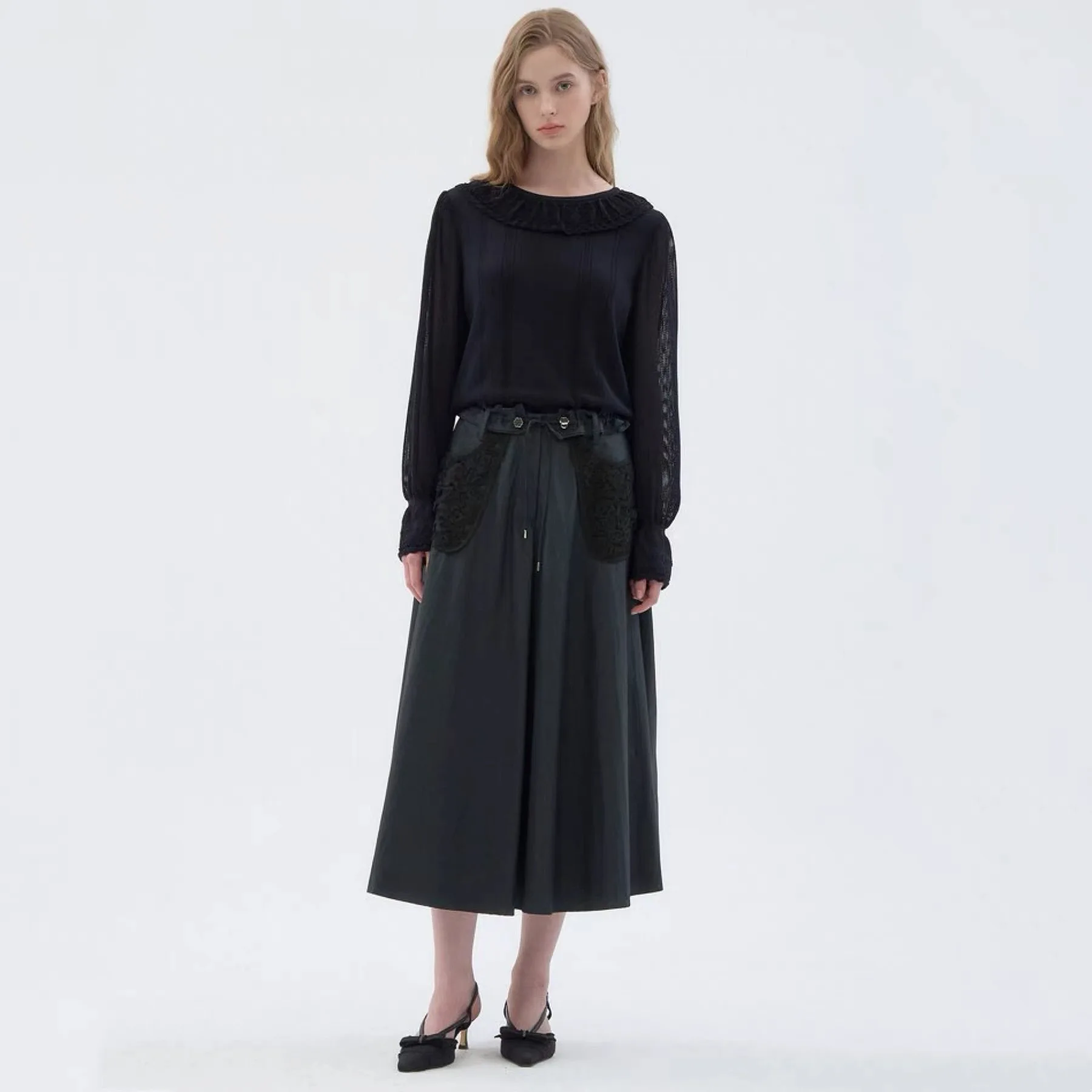 

Вязаный топ с лимонным сыром, мягкий круглый кружевной топ с вырезами, универсальный утягивающий свободный крой, длинный све irt