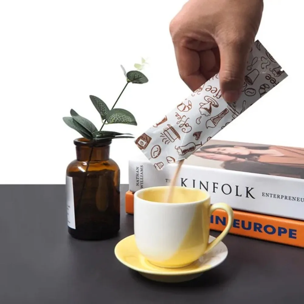 100pcs Open Top Aluminum Foil Bag Disposable Long Strip Heat Sealing Pouch Liquid Powder Subpackage Fruit Dried Honey