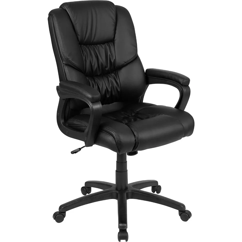 

Fundamentals Big & Tall Swivel LeatherSoft Office and Gaming Chair, Ergonomic Office Chair with Padded Armrests and Adjustable