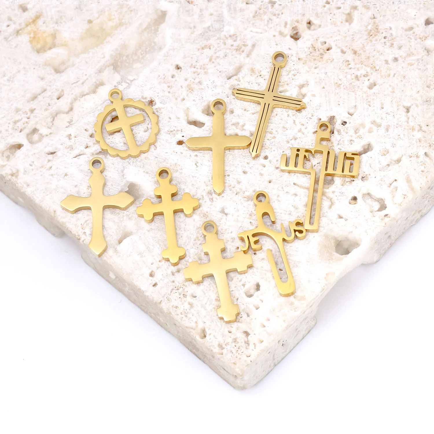 5pcs/Lot Stainless Steel Cross Charms For Jewelry Making Crosses Pendant Charm Necklace Bracelet Earrings Diy Accessories - Image 4