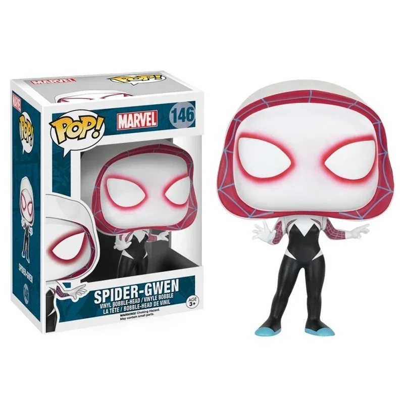 Chegada NOVA FUNKO POP Spider-Gwen # 146 Mulher Aranha # 392 Figuras de ação de vinil de super herói brinquedos melhor presente para aniversário infantil