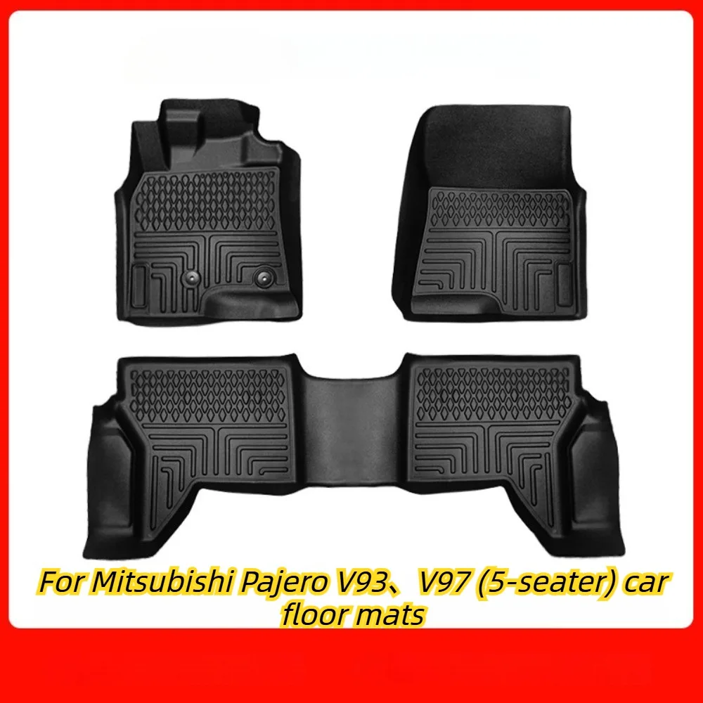 For Mitsubishi Pajero Sport/ASX V93/V97 Indoor Rubber Floor Mats: TPE Environmentally Friendly, Waterproof, and Odorless.