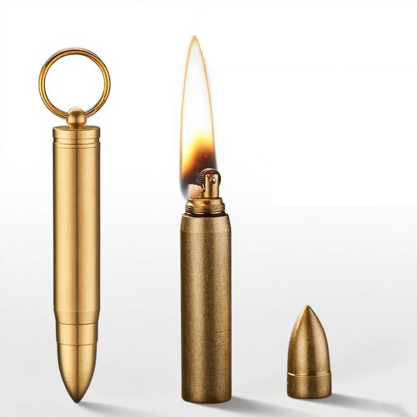 

Винтажный латунный брелок с зажигалкой Kerosen, мини-зажигалка Bullet Metal Match Stick, антикварный плащ, коллекторы EDC и кемпинг на открытом воздухе