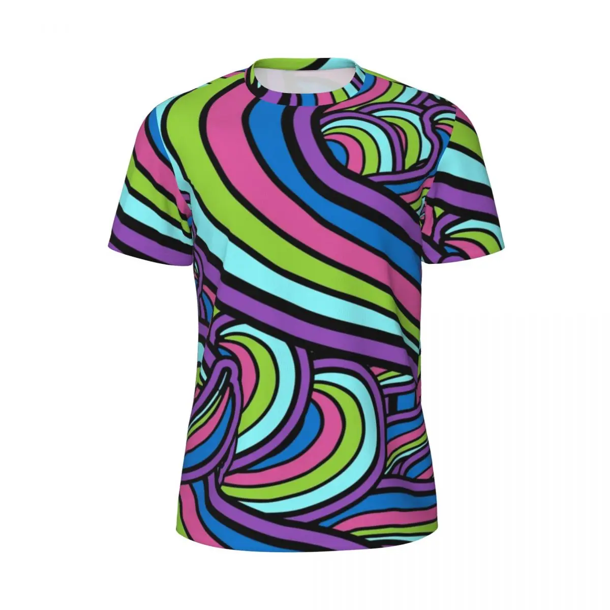 

Retro Geometric 60S 70S T-Shirt Mens Psychedelic Art Streetwear Sportswear T Shirts Summer Harajuku Tees Design Oversize Clothes