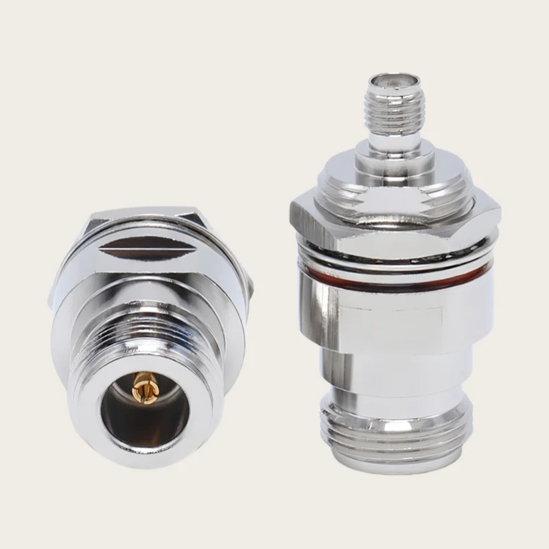 1pcs/LOT  Adapter N female to SMA female nut with nut fixed waterproof aluminum shell RF connector