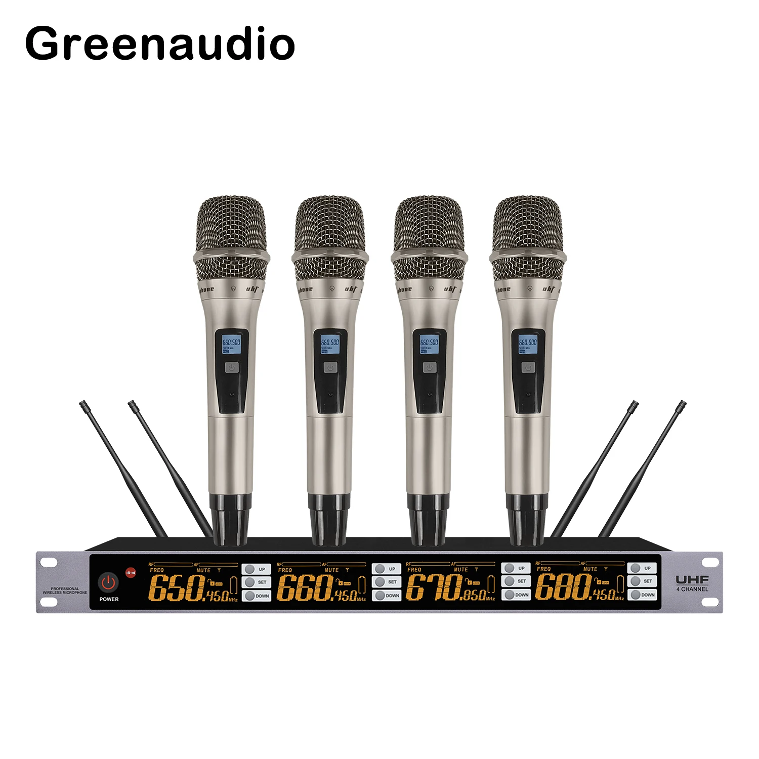 GAW-BR808 BR Series Professional With IR Infrared Pair Frequency UHF Wireless 1 to 4 Microphone For Stage KTV