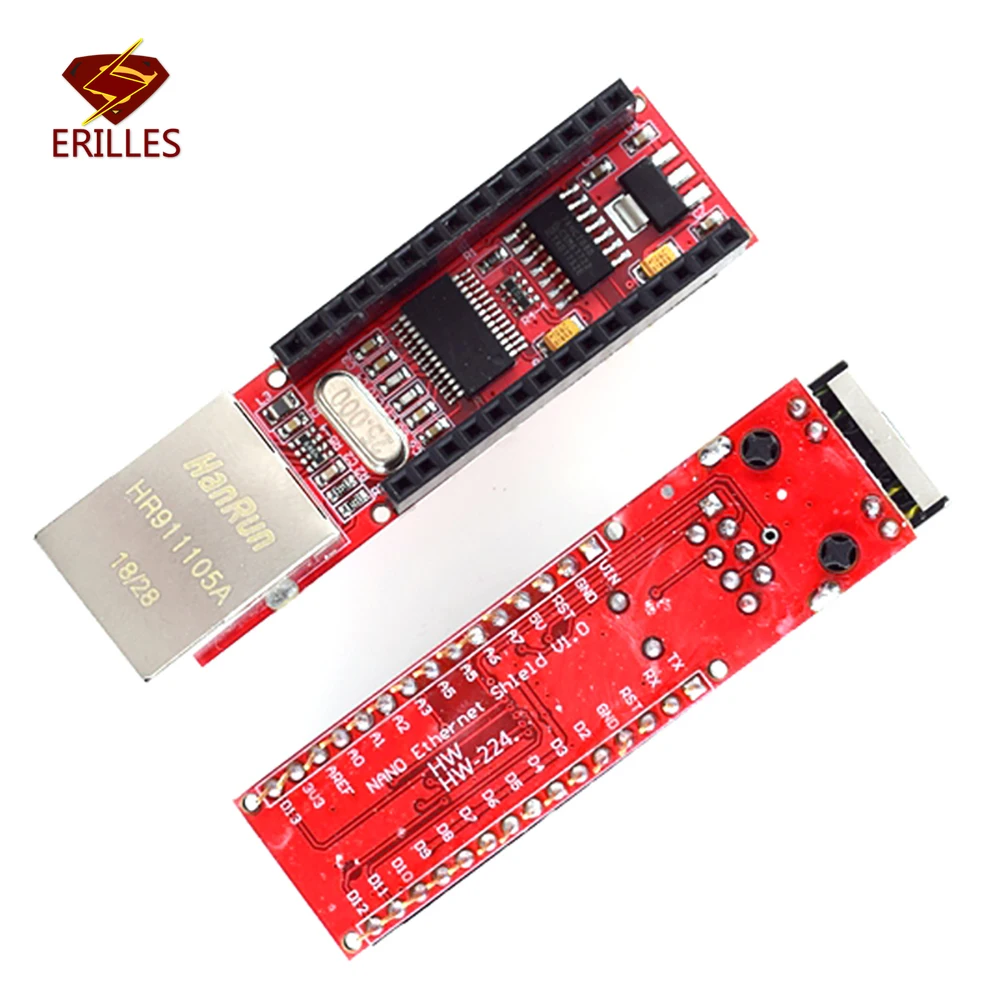 ENC28J60 Ethernet ProtectorNano Shield V1.0 SPI Interface Network Module Microchip HR911105A for Arduino Nano RJ45 V3.0 with Pin