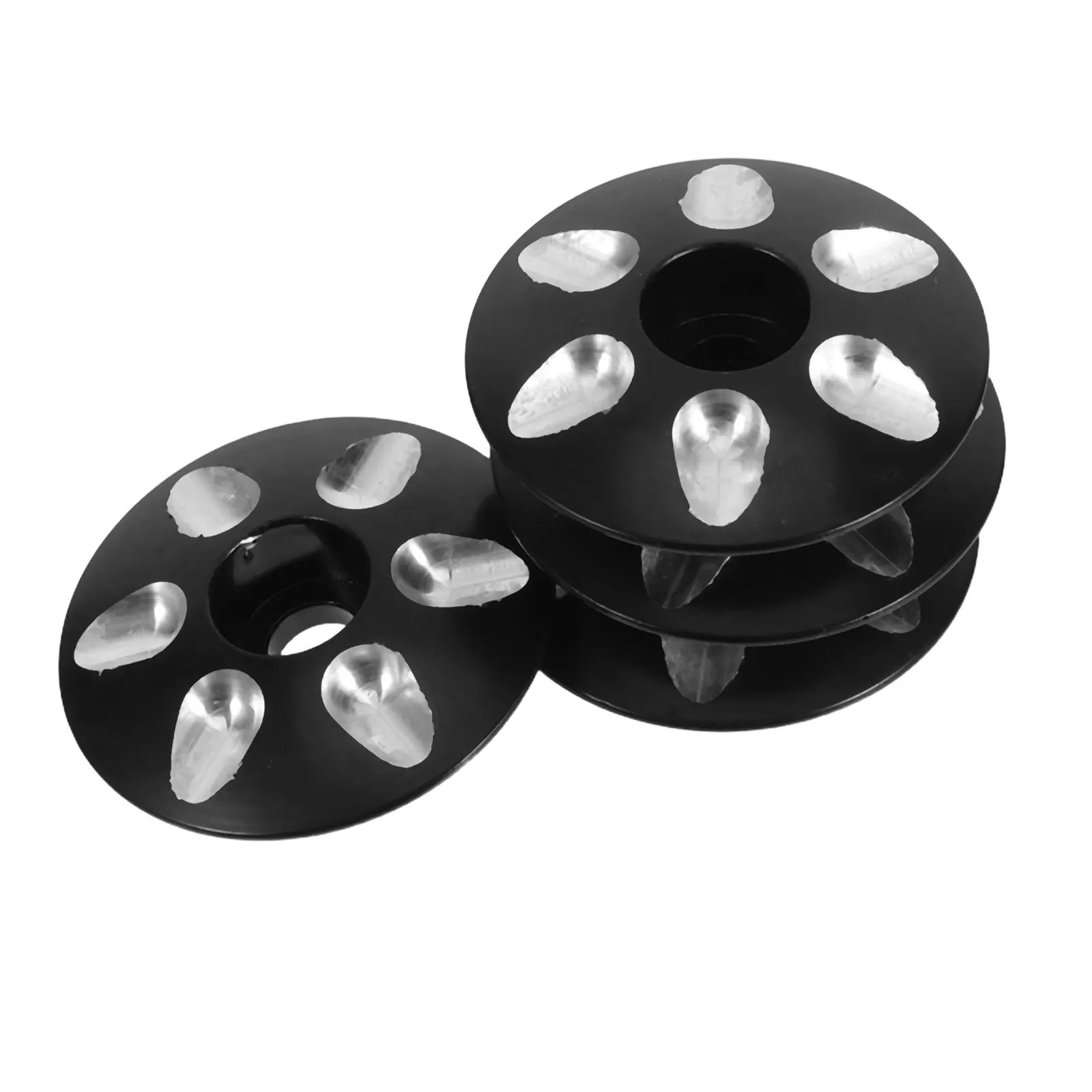 

4pcs Aluminum Alloy Bowl Set Lid 28.6Mm Bicycle Stem Cap Waterdrop Shape Black Front Fork Cover For Mountain Road Bike Headset