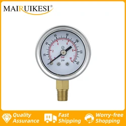 Mairuikesi Glycerin Filled Pressure Gauges manomete 40mm 1/8 Thread Connection Stainless Steel Case hydraulic oil filling meter