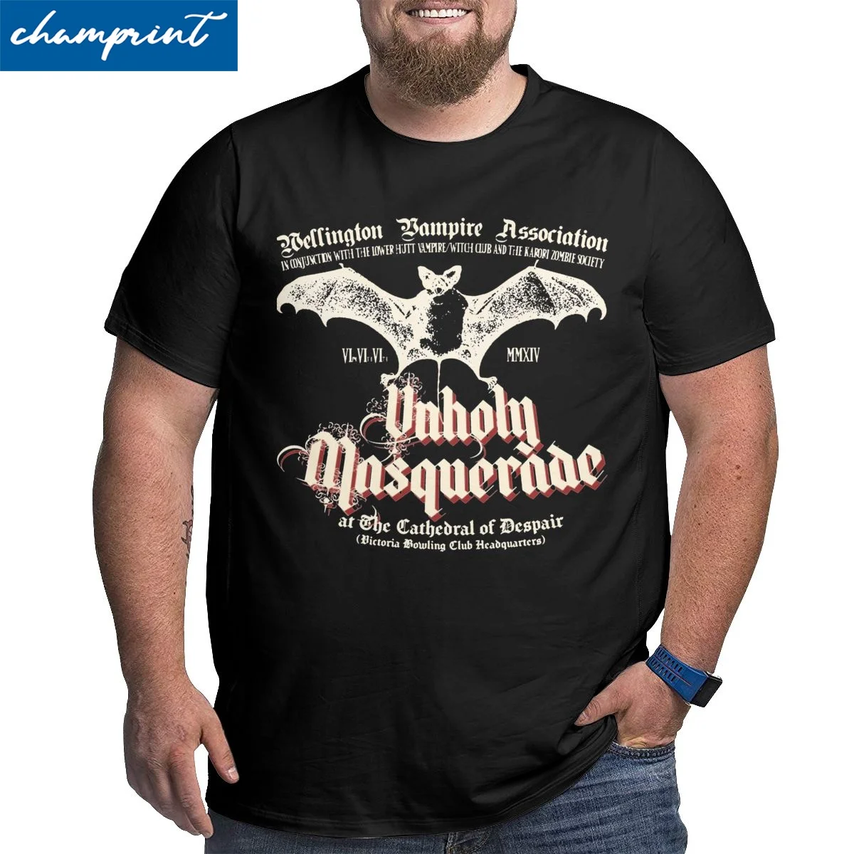 Unholy Masquerade T Shirt Men Cotton T-Shirts Crew Neck Big Tall Tees Clothes Large 4XL 5XL 6XL