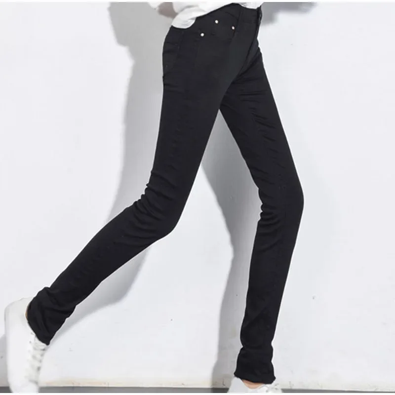 Extra Long Black Stretch Skinny Jeans Tall Girl Super Elastic Extended Length Casual Slim Fit  Denim Pencil Pants Taller Ladies