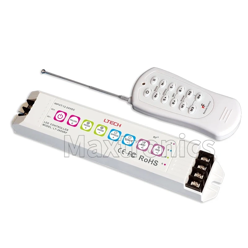 LTECH LT-3600RF Led Constant Voltage RGB Controller RF 2.4G Wireless 12-24V Input 6A/CH 18A 3 Channel for RGB LED Strip/ Modules