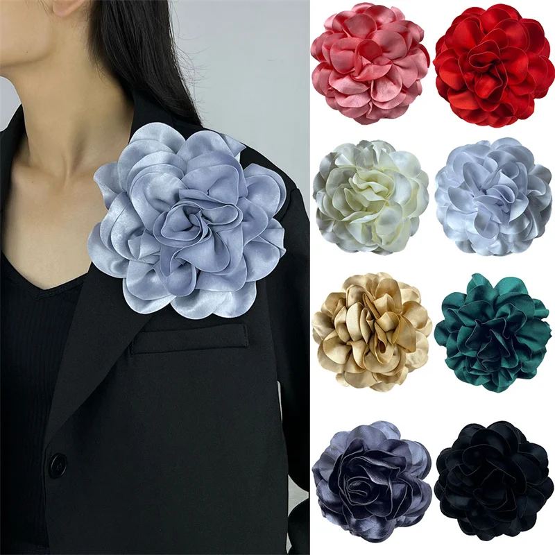 1PCS 11cm Multi-layer Flower Suit Sweater Coat Brooch Clip For Women's Fashion Accessories Handmade Lapel Pin Badge Brooches