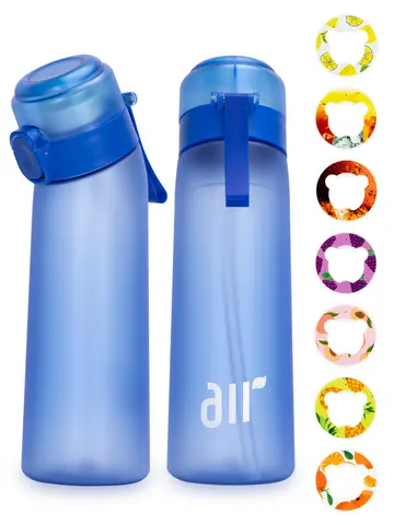 1pc Air Water Bottle With 1pc Random Bear Flavor Pods Portable Transparent Water Cup With Straw Leak Proof Outdoor Sports Cups
