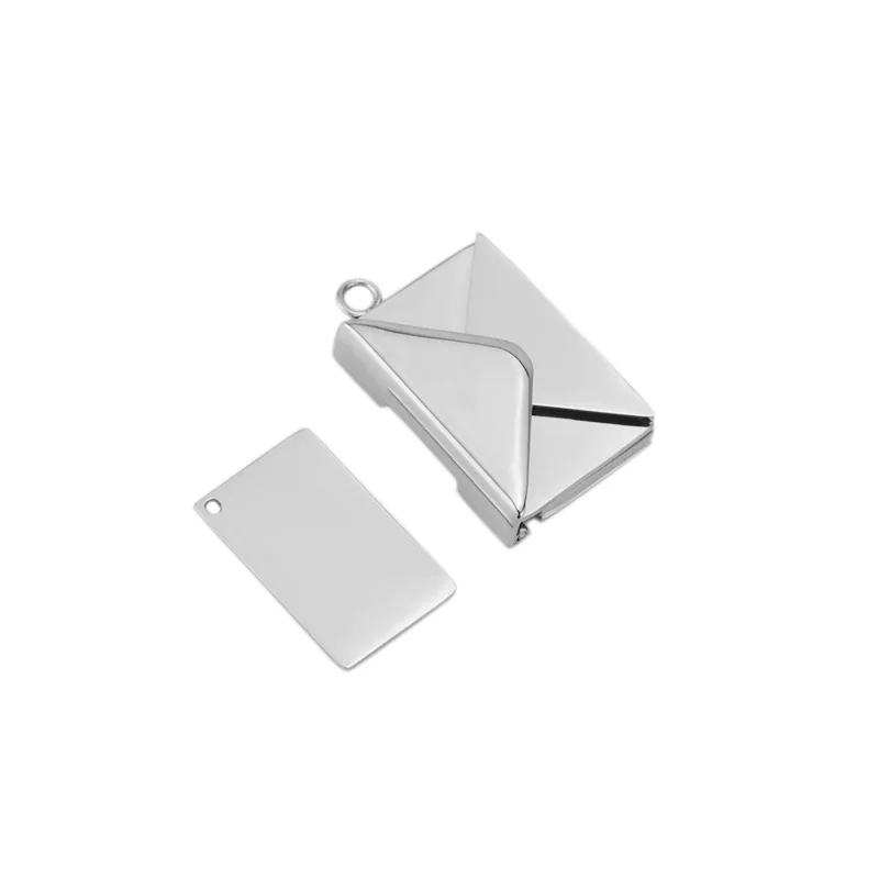 Wholesale 20pc/lot DIY Love Letter Envelope Stainless Steel Charms Locket Pendant Jewelry Making Family Memories Festival Gift