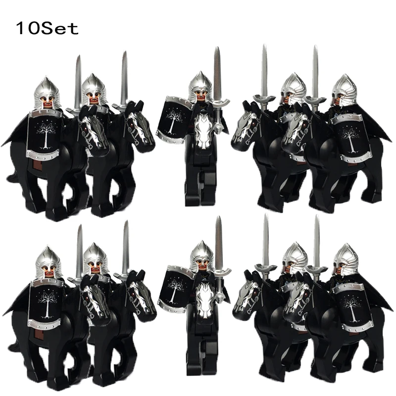 NONE Neue 10 Sets Knights Dark Sauron Battle Five Armies mit Schwert Rohan mit Pferdeböcken Kinderspielzeug 8