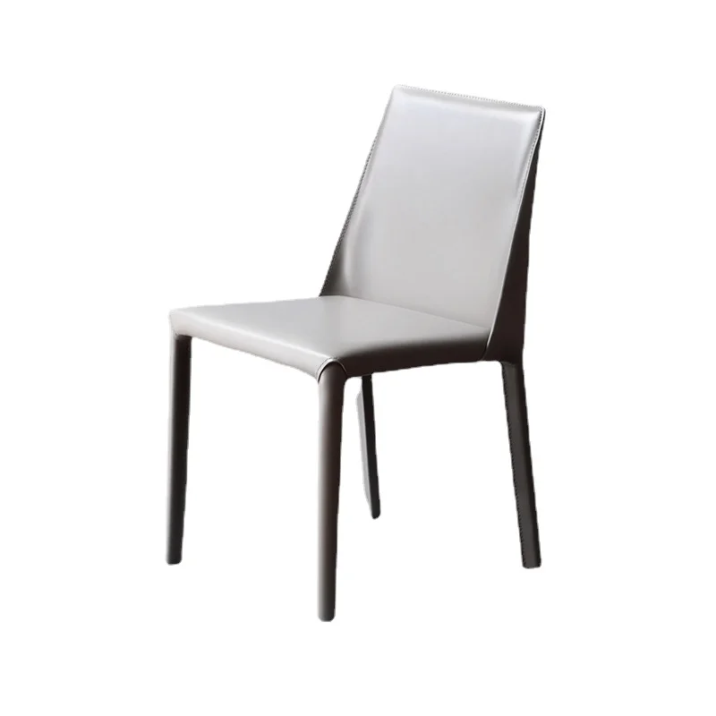 

Minimalist Saddle Leather Dining Chair Household Dining Table Chair Modern Minimalist Desk Chair