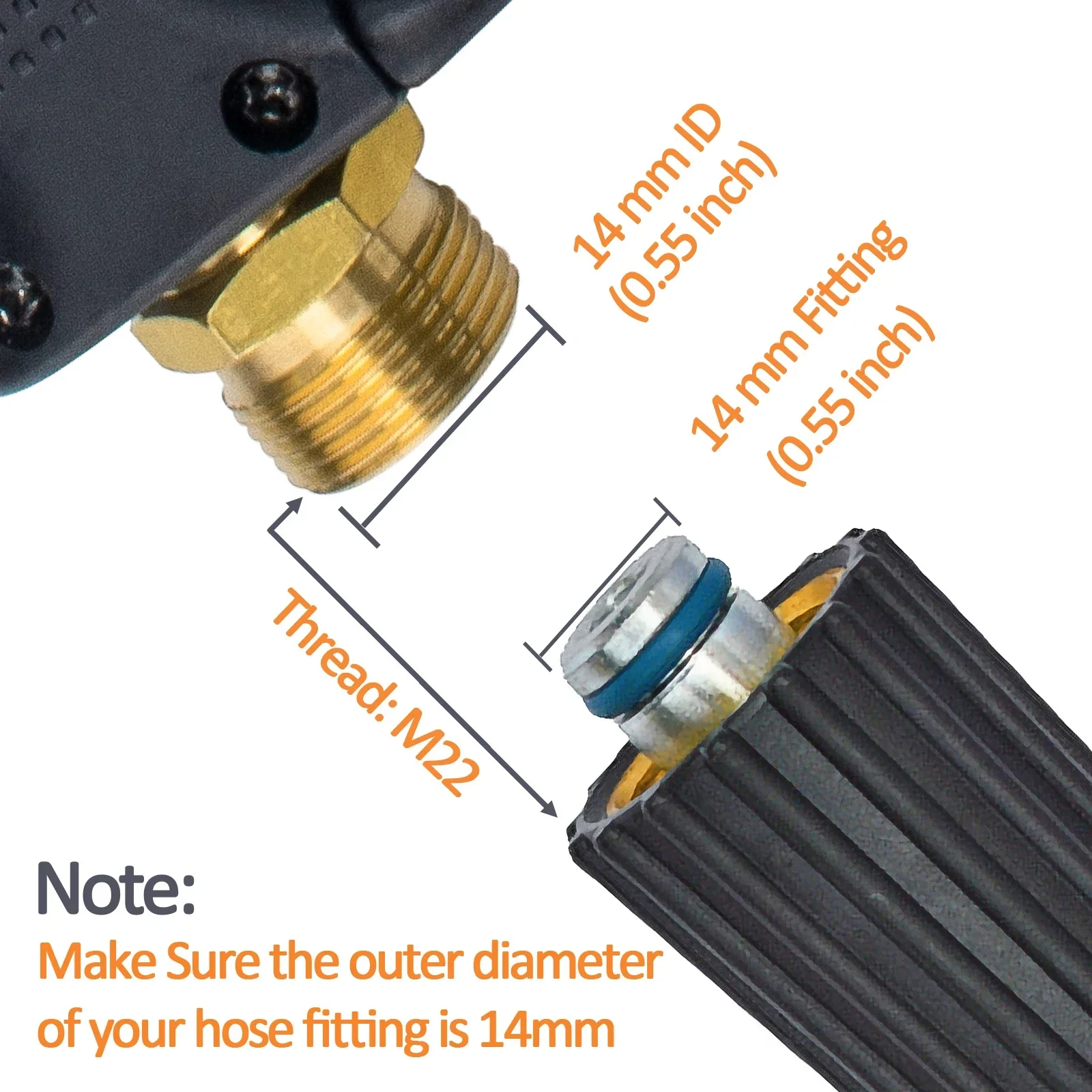 Pistola de água de limpeza de alta pressão 4000psi m22 g1/4 para lavadoras elétricas profissionais de alta pressão para karcher/bosch/lavor