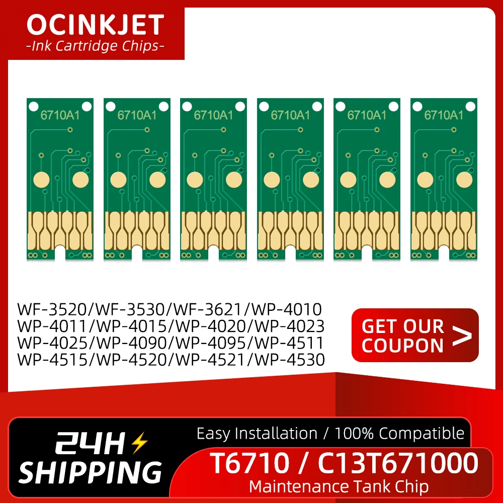 T6710 Maintenance Tank Chip For Epson WF 5110 5190 5620 5690 4630 4640 3520 3530 3540 WP 4010 4020 4530 4533 4540 4590 M5190