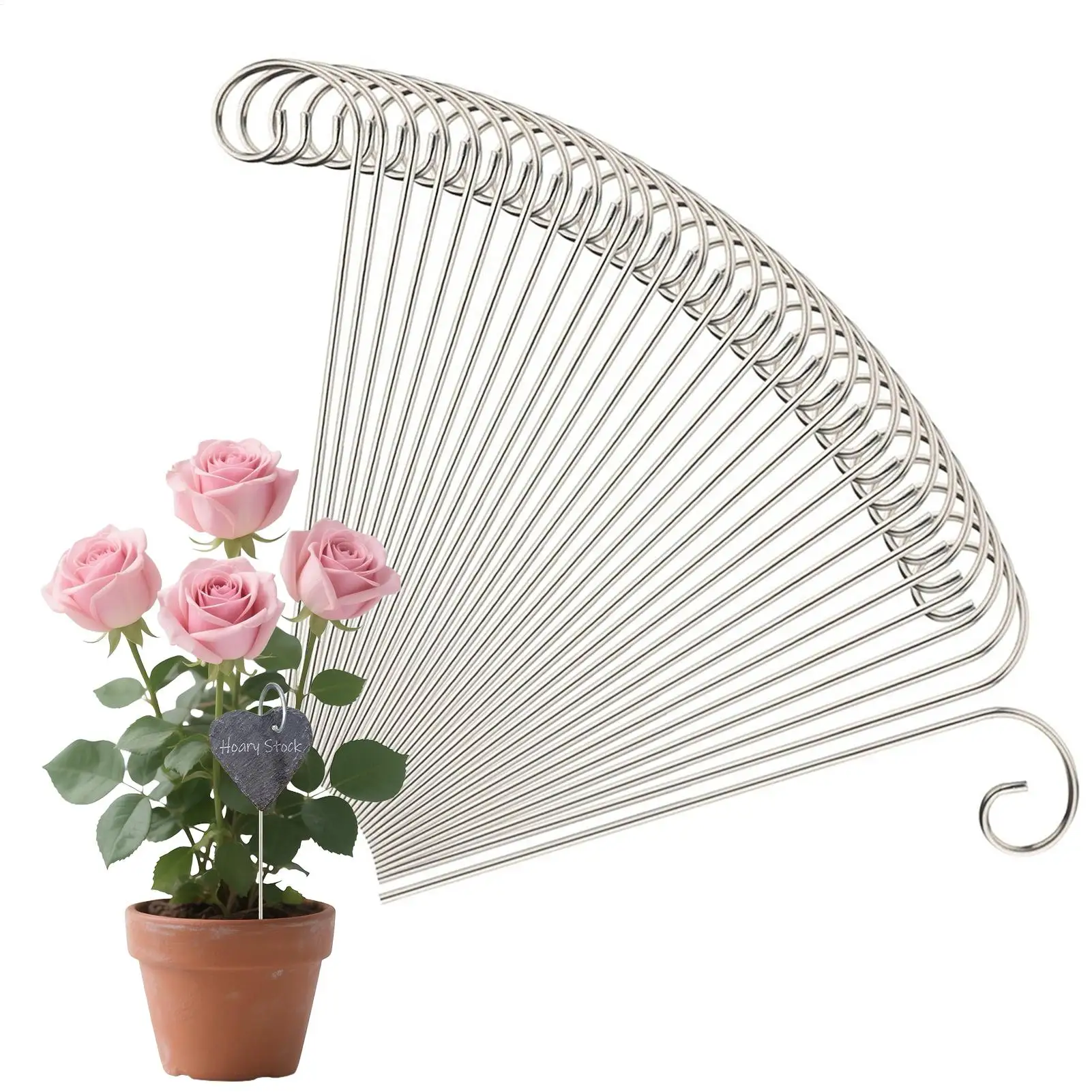 Small Shepherds Hook 30 Pieces Rustproof Stainless Steel Deformed Garden Sign Hooks Holder For Flower Baskets Bird Feeder Solar