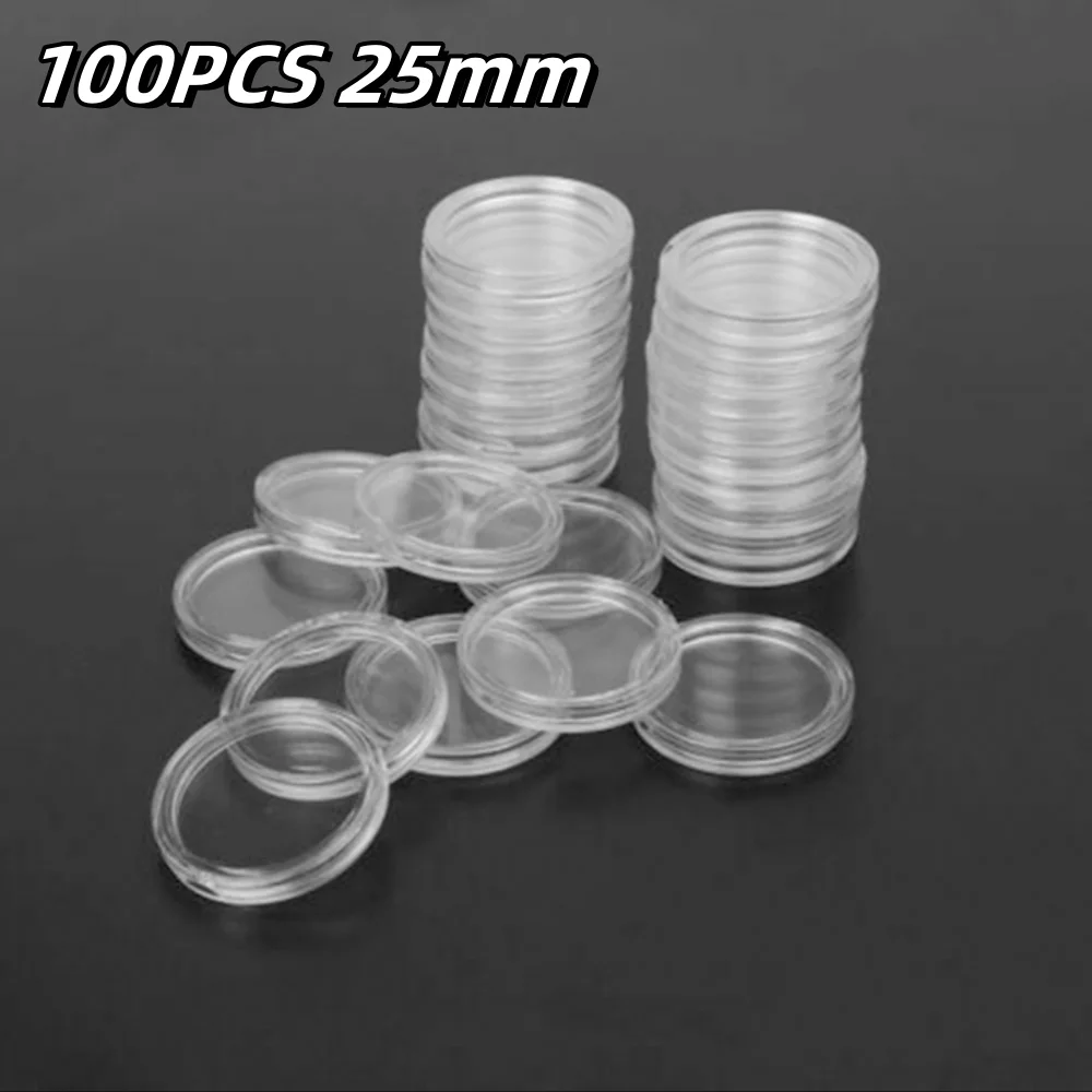 100 Stück 16-40mm transparente runde Münz aufbewahrung sbox Kapseln Sammlung Münz halter Behälter Münz kapsel etui liefert Geschenke münzkapseln münzen aufbewahrung münzen aufbewahrung