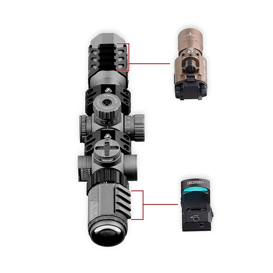 Imagem -05 - Discovery-caça à Prova de Choque Riflescopes Táticos Airsoft à Prova de Choque Vistas para Air Soft .388 wg 1. 26x24.30 mm Tubo